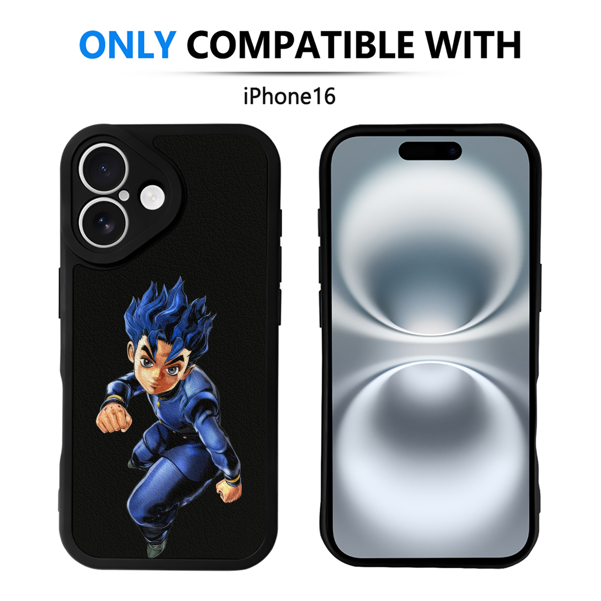 （画像用） ジョジョの奇妙な冒険 広瀨康一 JoJo's Bizarre Adventure Hirose Koichi 【iPhone 16シリーズ対応】シリコンスマホケース（レザー調） 材質：シリコン